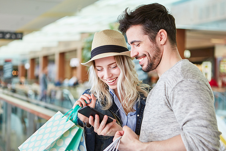 People Enjoying a Day of Shopping at the Opry Mills Mall